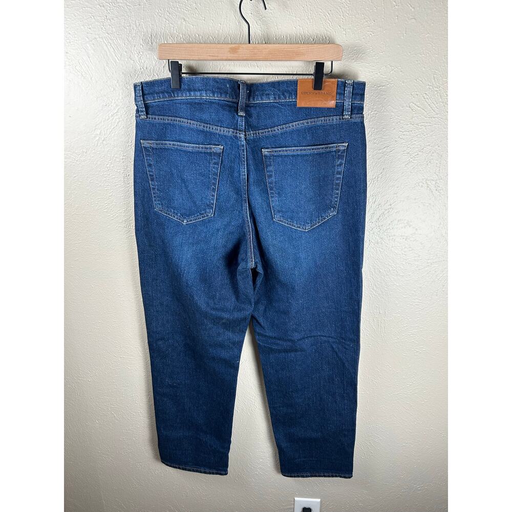 Lucky Brand Jeans Women's Size 14 Boy Mid Rise Relaxed Straight Denim Dark Wash - Picture 10 of 10